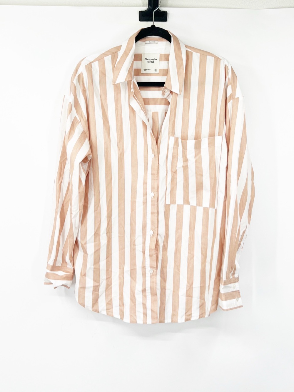 Abercrombie & Fitch Oversized Button Down Long Sleeve Shirt Striped